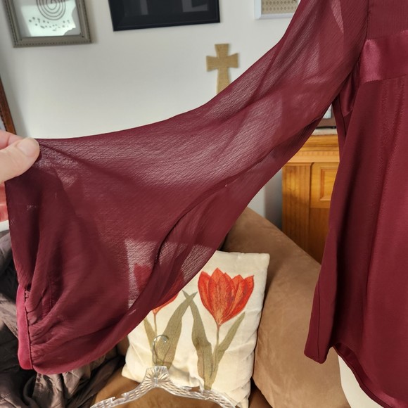 Zara Woman Maroon Top Size XS - Picture 3 of 4